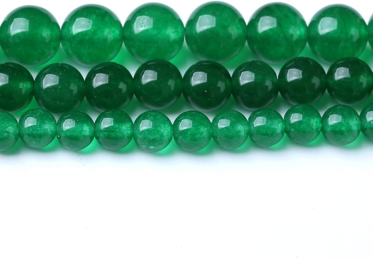 90PCS 4MM Green Jade Chalcedony Beads Round Loose Stone Beads for Jewelry Making DIY Energy Stone Healing Power Bracelet 15"