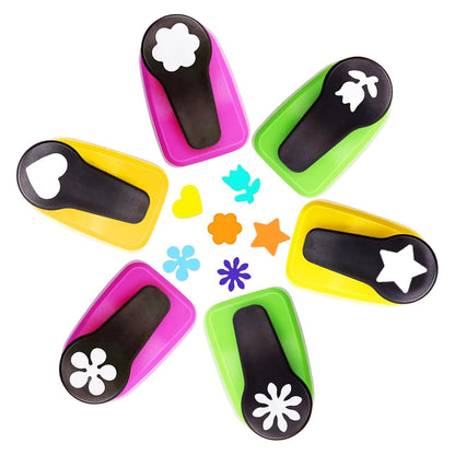 Heart Punch, Flower Hole Punches, Flower Punch, Flowers Paper Punches, 1 inch Hole Puncher for Crafts, 6PCS Flowers Shape Hole Puncher, Heart PaperPunch, Star HolePunch for Scrapbooking - Crafty Corner