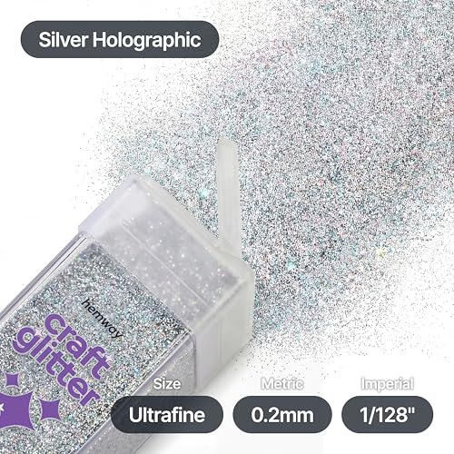 Craft Glitter Shaker Silver Holographic 110g Ultrafine (4.6 Ounce)