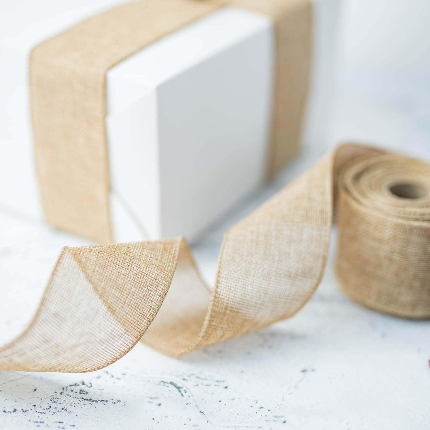 Burlap Ribbon Wired, Farmhouse Rustic Ribbon for Gifts Wrapping DIY Crafts Floral Bows Wreath Making Party Supplies Holiday Home Decoration, 2.5 Inch x 10 Yards - Crafty Corner