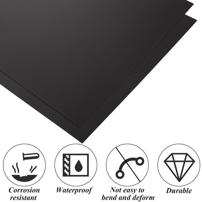 4PCS 12 x 12 x 1/32 (0.04”) Inch Anodized Aluminum Sheet, Black Aluminum Engraving Blanks, 0.8MM Thin Metal Plates for Laser Engraving, Crafting, DIY, House Decoration