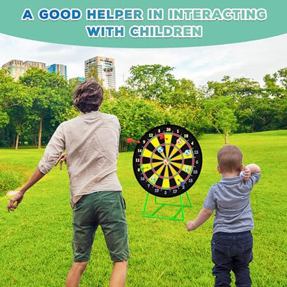 Large Dart Board for Kids with Stand (18 Count)