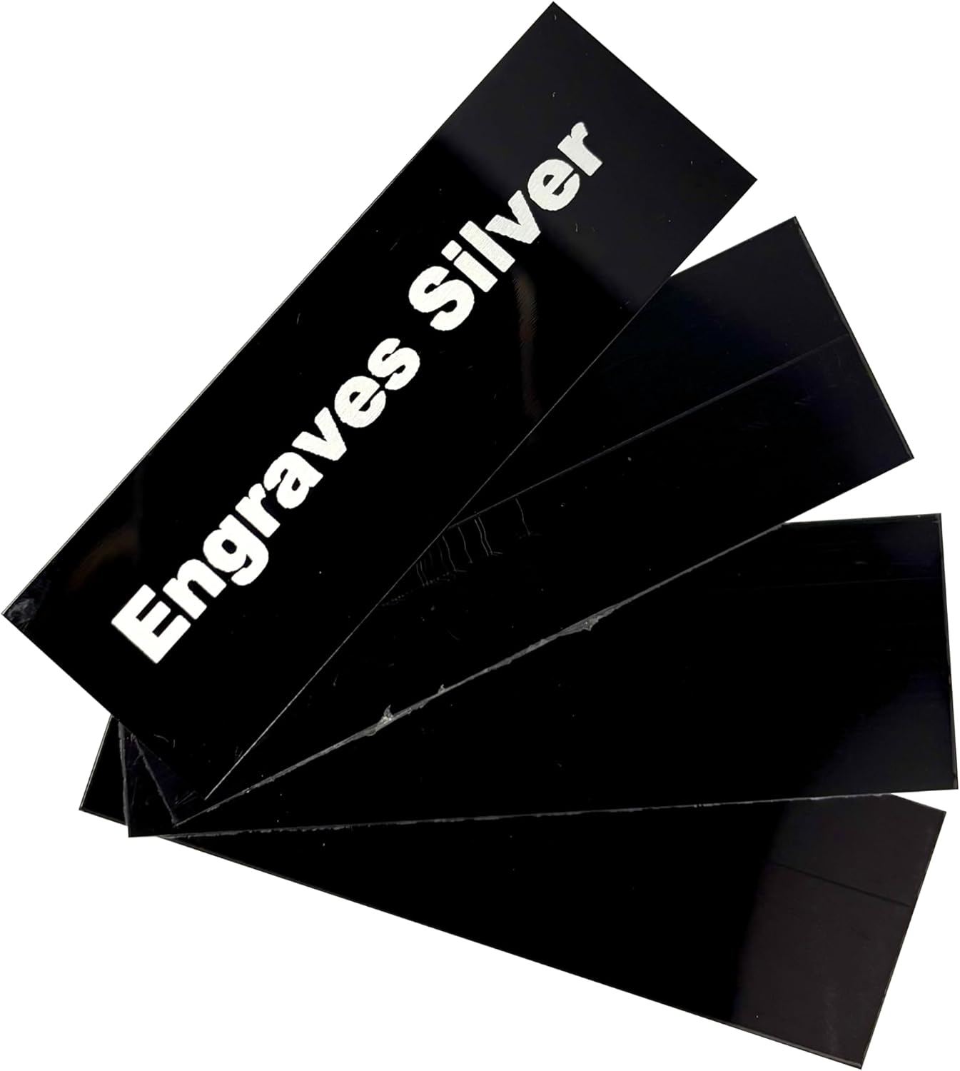 Blank Metal Plates for Laser Engraving - 4 Pack | Aluminum Sheets 0.020" Thick | CO2, Diode, Fiber Laser Compatible | Multiple Sizes & Colors (Black (engraves silver), 2x11.25 inch)