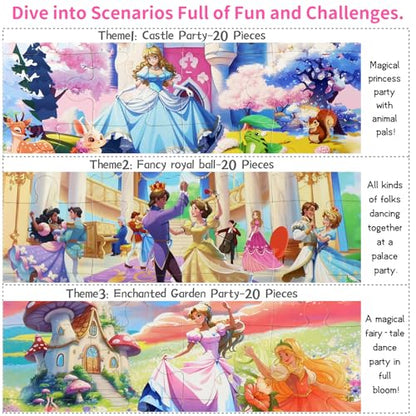Princess Magnetic Puzzles for Toddlers 3 (60 Count)