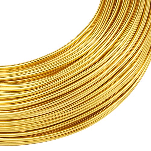 114 Feet 10 Gauge Aluminum Wire Gold Bendable Metal Craft Wire for Beading Jewelry Craft Making (144 Foot)