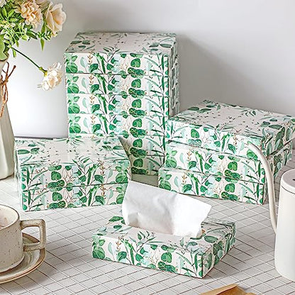 24 Packs 960 Sheets Tissue Cube Car Facial Boxes Disposable Facial Travel Tissues Holder Soft Watercolor Boxes 2 Ply 40 Sheets for Wedding Household Car Kitchen Bathroom