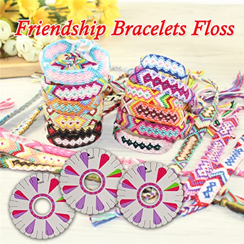 Embroidery Floss Rainbow Color 109 Skeins Per Pack Cross Stitch Threads Friendship Bracelets Floss Crafts Floss with 3 Weaved Plate（105 pcs Embroidery Floss +4 Metallic Embroidery Thread (2743.75 Foot)