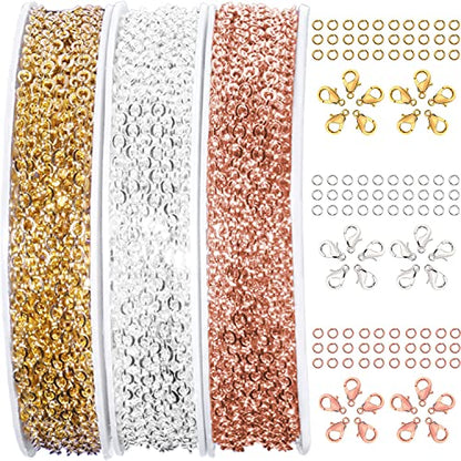 30ft Jewelry Making Chains Bulk 2mm Necklace Chains