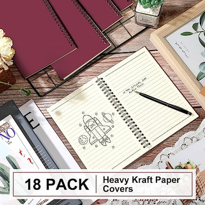 18 Pcs Spiral Notebooks