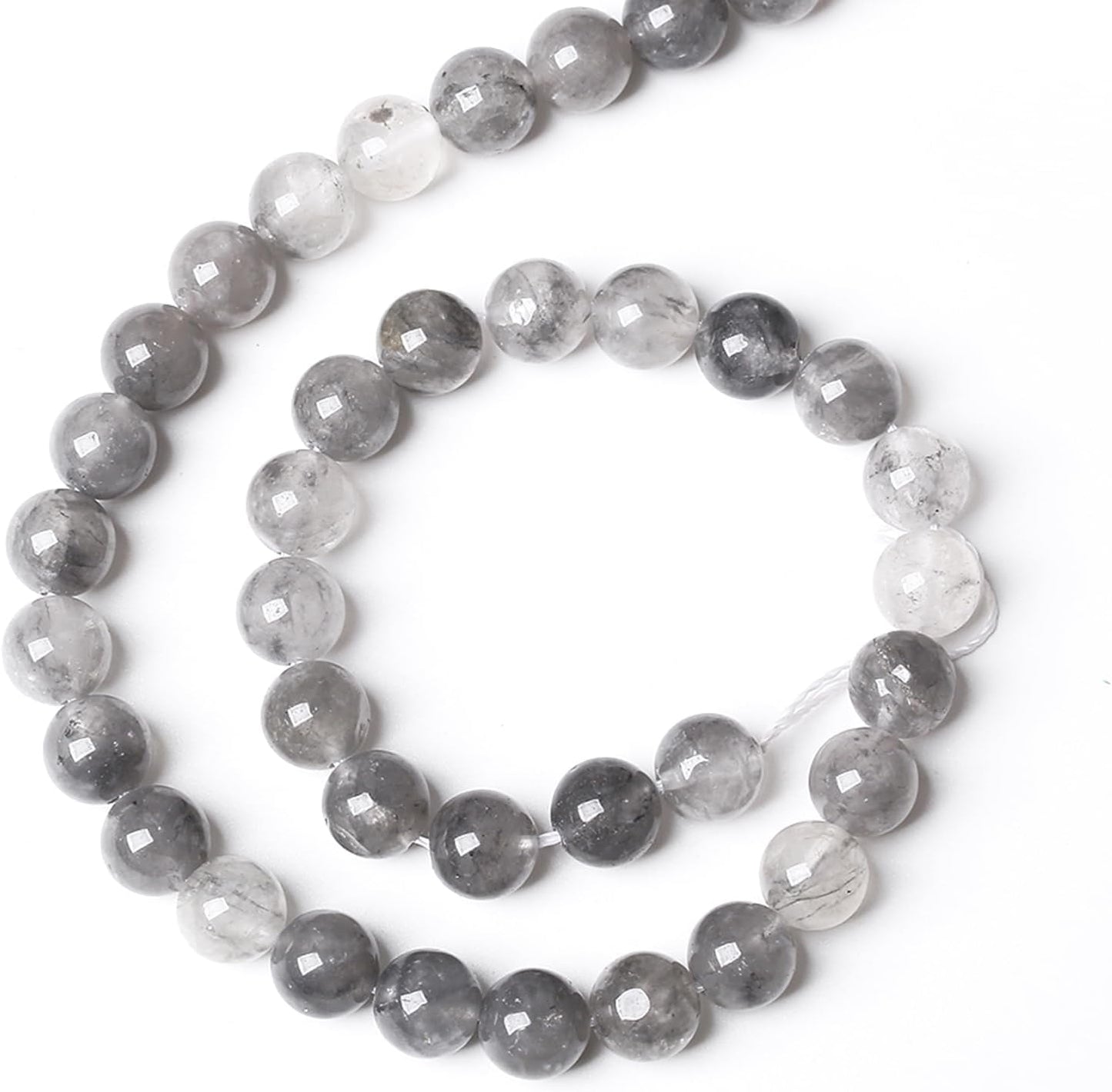 90pcs 4mm Natural Grey Cloud Crystal Stone Beads for Jewelry Making Energy Healing Power Stone Beads DIY Bracelet Necklace Accessories 15"(4mm, Grey Cloud Crystal)