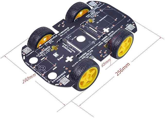 Robot Chassis 4WD Robot Car Smart Chassis Kit with 4 TT Motor for Arduino/Raspberry Pi/Jetson Nano, Smart Robotic Car Chassis DIY Learning Kit