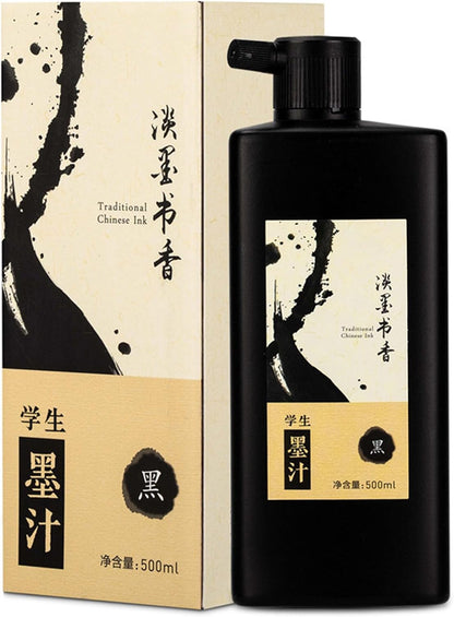 500 ML/16.9 OZ Calligraphy and Sumi Liquid Ink - Versatile Elegance for Chinese Traditional Art Works and Japanese Brush Art - Crafty Corner