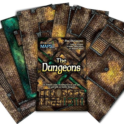 The Dungeons Roleplaying Battlemaps; 16 Modular RPG Maps in 8 Double