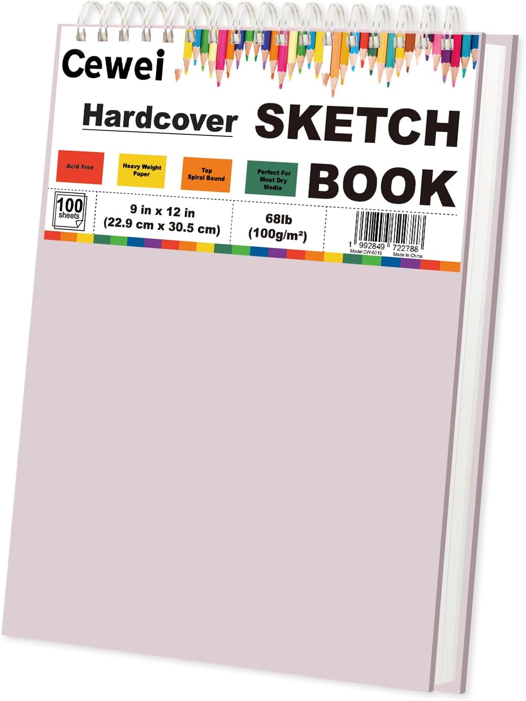 Cute Sketch Book for Kids Ages 8-12 Girls, 1 Pack-100 Sheets Purple Sketch Book 9x12, 68lb/100gsm Cute Sketchbook for Girls, Spiral Sketch Pads for Drawing, Art Supplies for Teens. - Crafty Corner