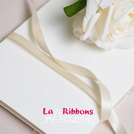 LaRibbons 3/8 Inch 50 Yard Double Faced Satin Ribbon,Ivory Small Satin Craft Fabric Ribbon for Gift Wrapping Floral Bouquets Wedding Party Decoration - Crafty Corner