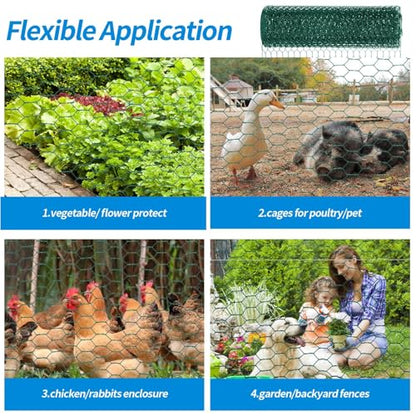 48'' x 50' Green Chicken Wire Fencing (2400 Sq Ft)