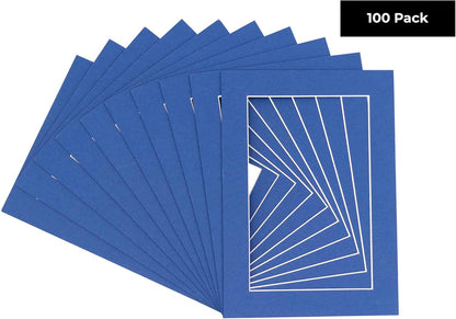11x14 Mat for 8.5x11 Photo - Precut Bottle Blue Picture Matboard for Frames Measuring 11 x 14 Inches - Bevel Cut Matte to Display Art Measuring 8.5 x 11 Inches - Acid Free Pack of 100 MATS