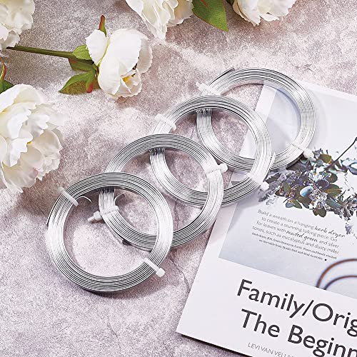 3mm Aluminum Flat Wire Silver 82Ft Bendable Nose for Face Masks Soft Craft for Winding Beads Jewelry Making