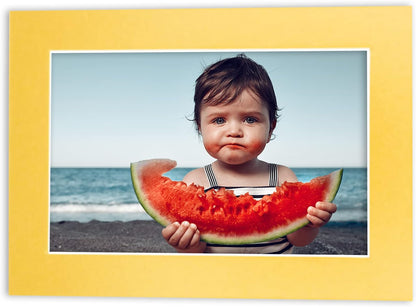 5x7 Mat for 8.5x11 Frame - Precut Mat Board Acid-Free Metallic Gold 5x7 Photo Matte For a 8.5x11 Picture Frame, Premium Matboard for Family Photos, Show Kits, Art, Picture Framing, Pack of 1 Mat