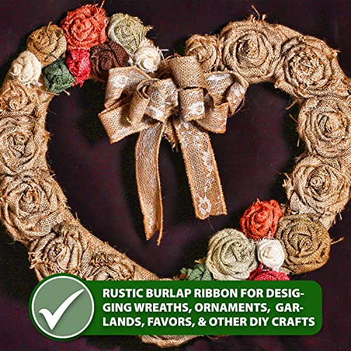 2 Inch Wide White Burlap Ribbon (120 Foot)