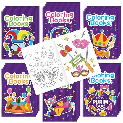 Purim Coloring Books for Kids (24 Count)