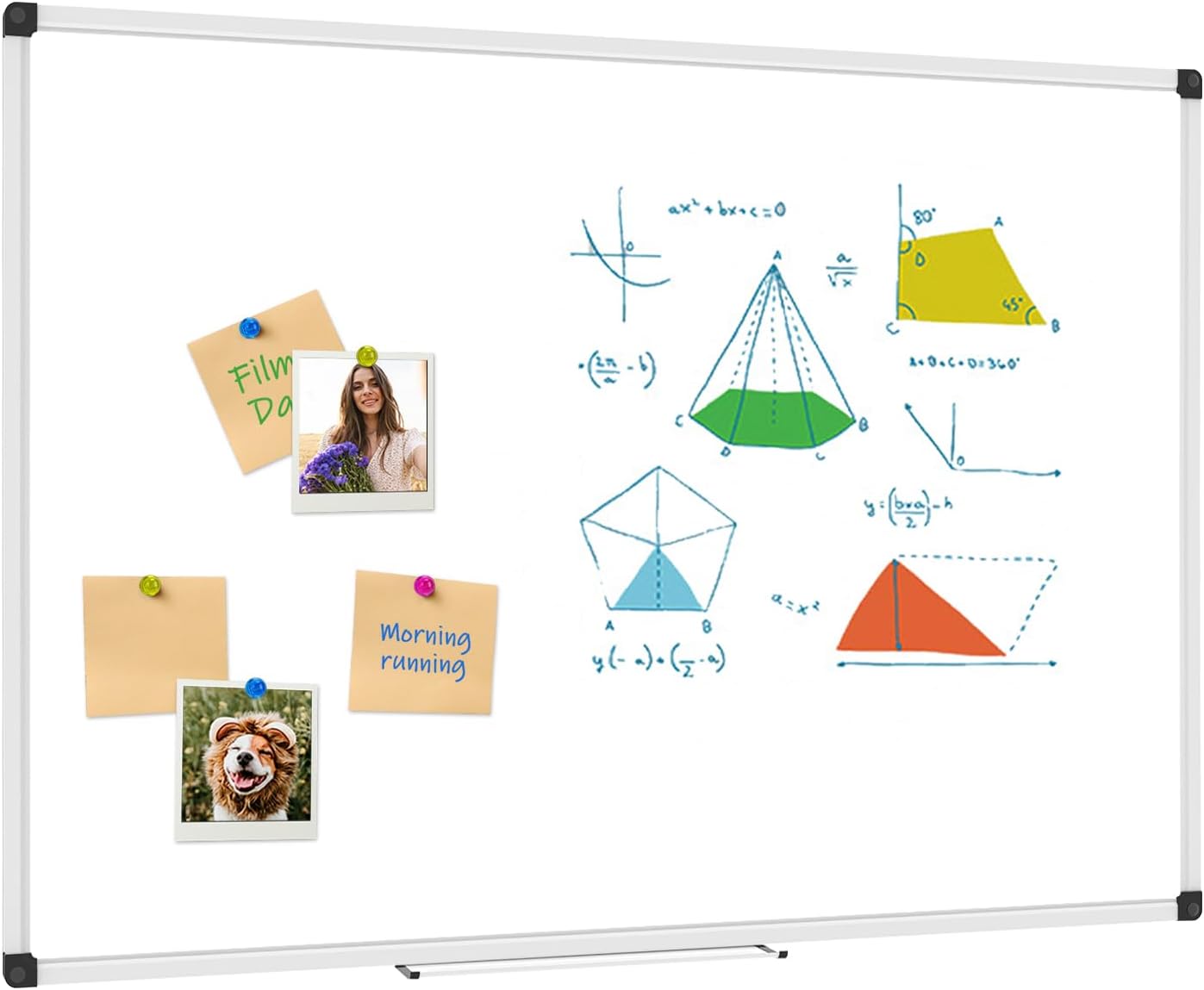 XBoard Magnetic Whiteboard 72 x 40 Inch, Large Dry Erase White Board for Wall with Marker Tray 6' x 3' | Aluminum Frame Message Presentation Board