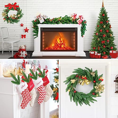 50 Pcs Artificial Pine Branches Christmas Greenery Plants Pine Needles DIY Cedar Picks and Sprays Accessories for Christmas Garland Wreath Craft and Home Decor (50 Count)