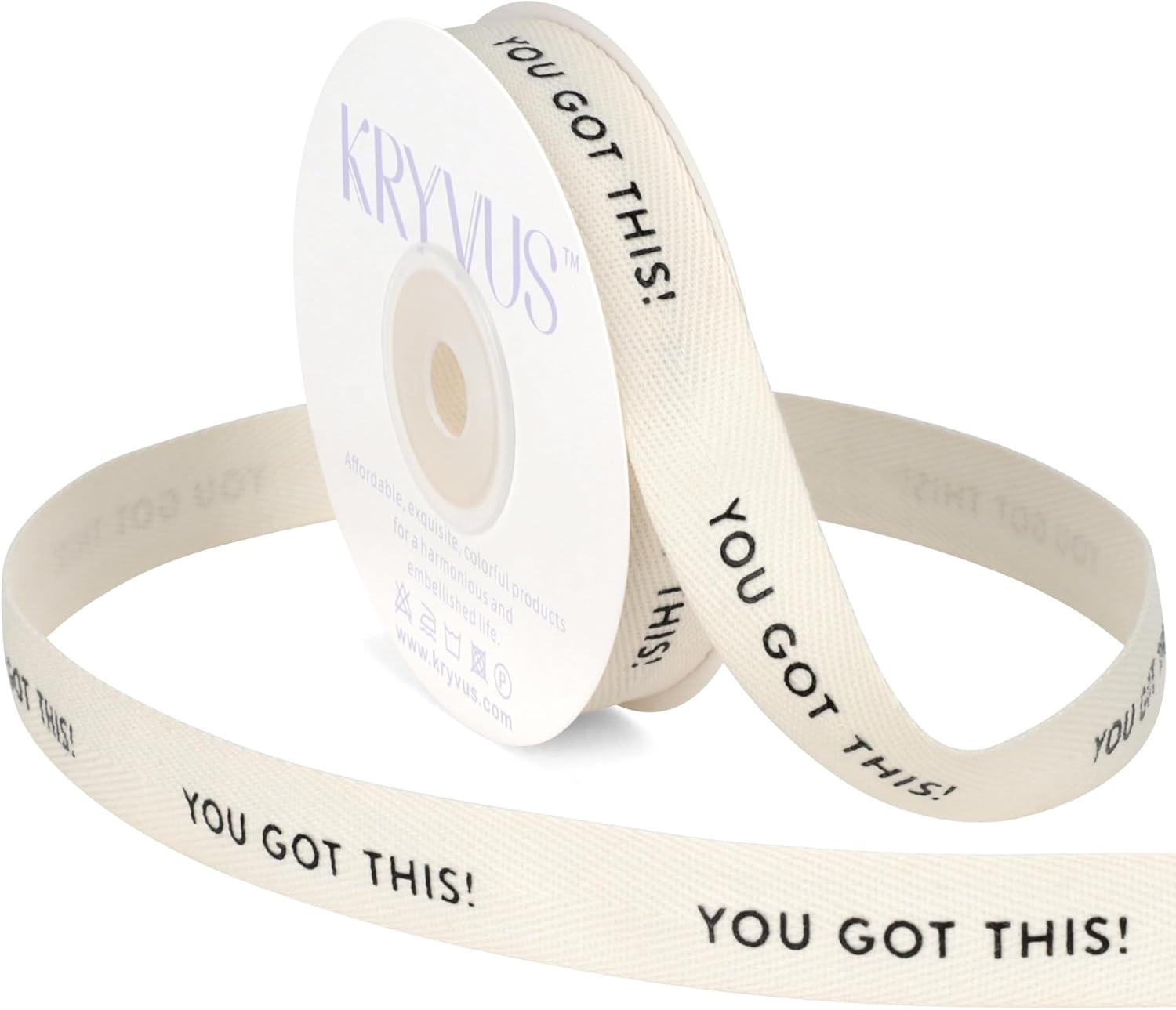 You Got This Ribbon - 5/8 Inch x 12 Yards Natural Twill Tape Ribbon, Cotton Herringbone Ribbons for Gift Wrapping, Birthdays, Weddings, Christmas, Anniversaries, Valentine's Day, Mother's Day - Crafty Corner