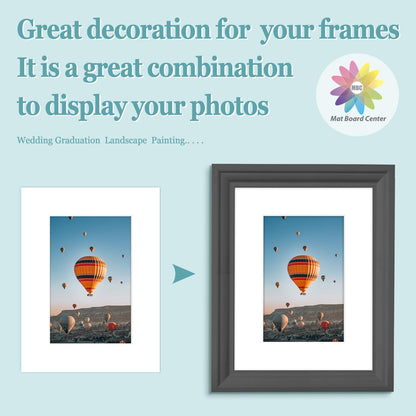 MBC Mat Board Center, 5 Pack 6x8 for 4x6 White Picture Mats Frame Mattes, Bevel Cut, Acid Free, 4-ply Thickness
