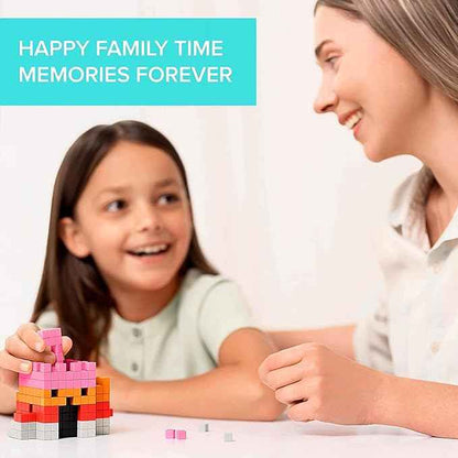 PIXIO Tropic - Tiny Magnetic Blocks Building Toy in The Pixel Art Style with Free App - 5/16" Plastic Cubes with 6 Magnets Inside - Open Ended Toy - Creativity Toy for Ages 6+ - 60pcs
