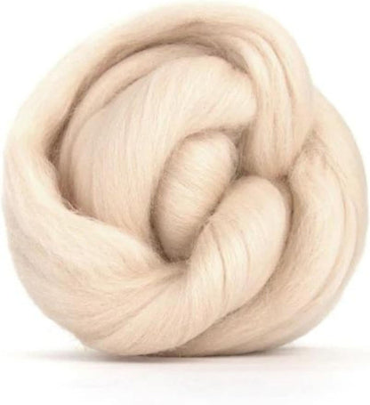Revolution Fibers Merino Wool Roving | Premium Combed Wool Top | 22 Micron, Perfect for Felting Projects, Spinning, Wall Hangings and Tapestry (Eggshell)