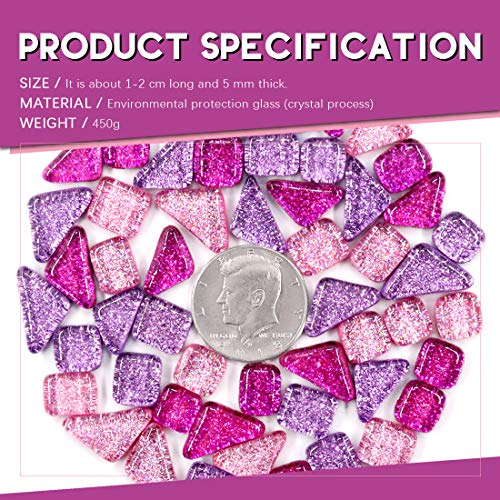 1 Pound Mixed Colors Shine Crystal Series Mosaic Tiles Assortment Kit