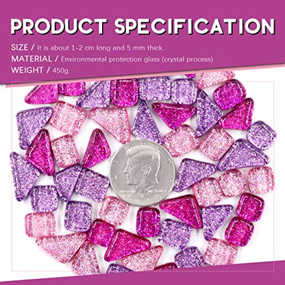 1 Pound Mixed Colors Shine Crystal Series Mosaic Tiles Assortment Kit