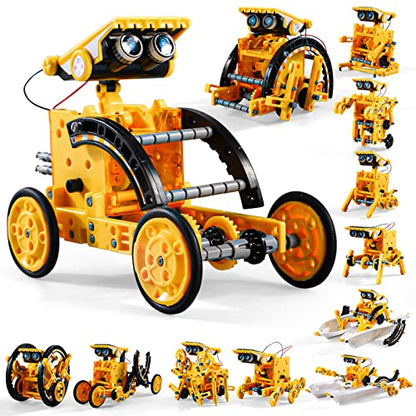 12-in-1 STEM Solar Robot Kit Toys Gifts for 8 9 10 11 12 13 Year Old Kids Boys Girls, Robot Building Education Science STEM Project Toys Kit Gifts for Kids Boys, Solar Powered by The Sun (190 Count)