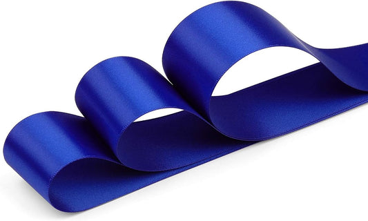 Humphrey's Craft 1-1/2 Inch Cobalt Blue Double Faced Satin Ribbon - 25 Yards Variety of Color for Crafts Gift Wrapping Bows Bouquet Decoration Sewing Christmas Tree Wedding Invitation Card. - Crafty Corner