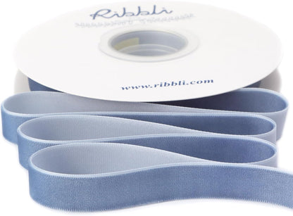 Ribbli Dusty Blue Velvet Ribbon 5/8 Inches Continuous10 Yard Spool Blue Christmas Ribbon for Gift Wrapping Crafts Home Decor - Crafty Corner