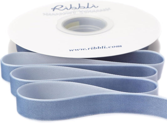 Ribbli Dusty Blue Velvet Ribbon 5/8 Inches Continuous10 Yard Spool Blue Christmas Ribbon for Gift Wrapping Crafts Home Decor - Crafty Corner