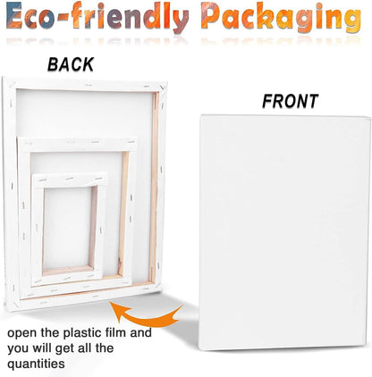 3 Pack Canvases for Painting with Multi Pack 11x14, 5x7, 8x10, Painting Canvas for Oil & Acrylic Paint