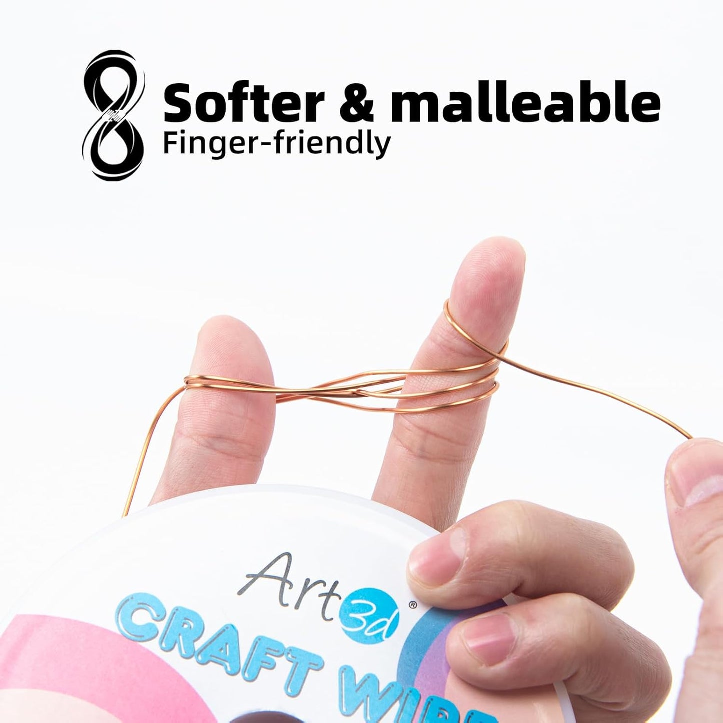 Art3d 18 Guage 120 FT Craft Wire for Jewelry Making, Beading, Sculpting, Gardening, DIY Project, Ornaments, 1 Roll - Copper