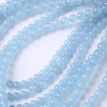 60PCS 6MM Natural Cyanihalite Loose Stone Beads for Jewelry Making DIY Energy Stone Healing Power Bracelet 15"