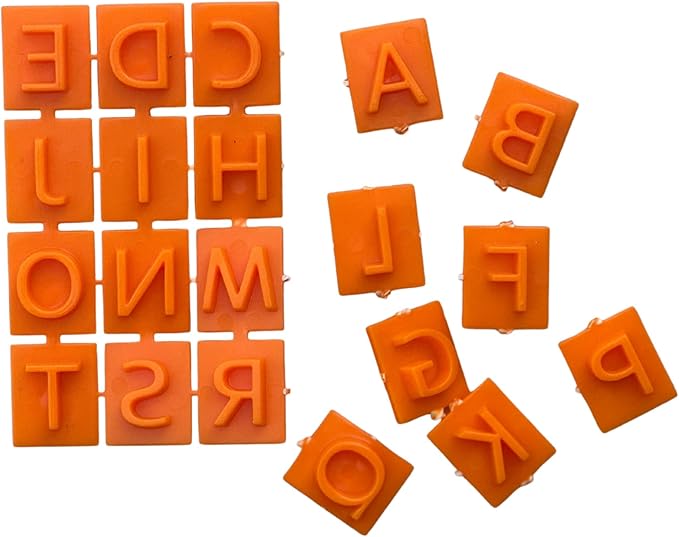 Double-Sided Letter & Number Stone Stamps for Concrete – 40-Piece Alphabet & Number Stamp Set for DIY Stepping Stones, Cement Crafts, Mosaics & Clay