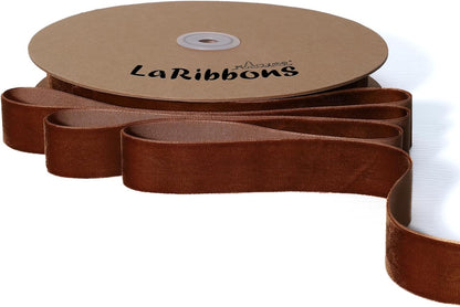 LaRibbons Thin Velvet Ribbon 1 Inch x 25 Yards, Brown Velvet Ribbon for Christmas Tree, Gift Wrapping, Wreath Bow, Outdoor Decoration - Crafty Corner