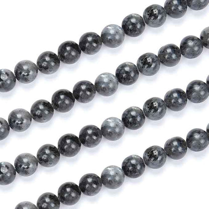 45pcs Adabele Natural Larvikite Black Labradorite Healing Gemstone 8mm (0.31 inch) Round Loose Beads Gem Stone Spacer for Craft Jewelry Making GF20-8