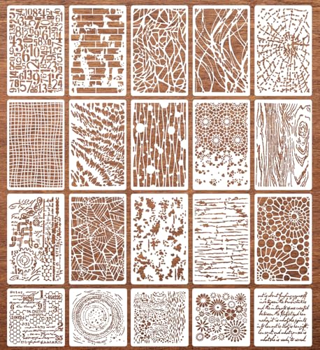 Cubist Stencils for Painting Texture Stencils for Crafts Reusable (20 Count)