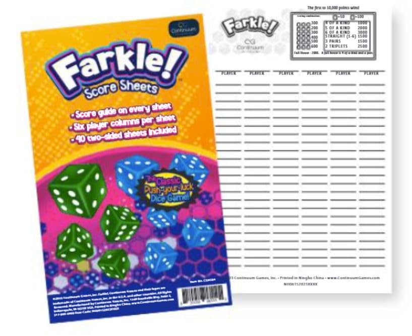 Farkle! Score Pad (80 Count)