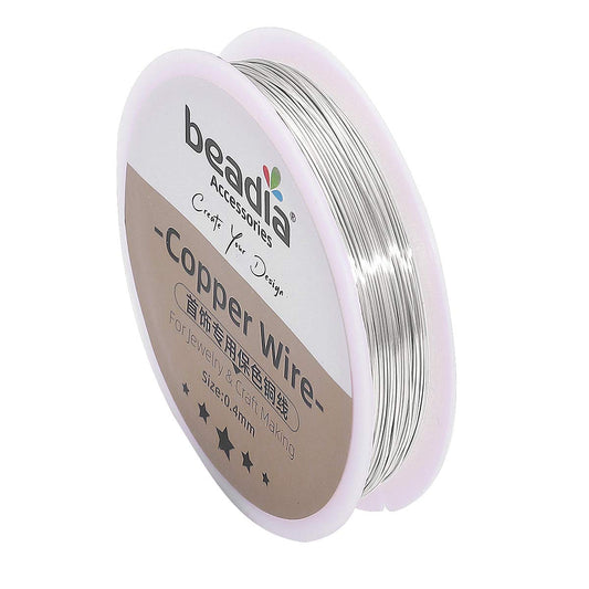 Silver Copper Wire 0.4mm Bead Cord for Bracelet Necklace Charm Beading Jewelry Making 27yard - Crafty Corner