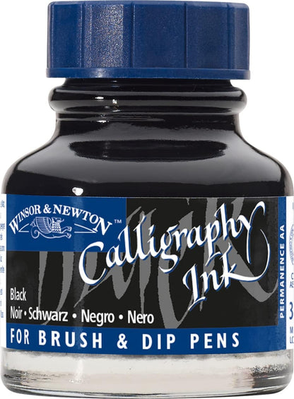 Winsor & Newton Calligraphy Ink, 30ml (1-oz) Bottle, Black - Crafty Corner