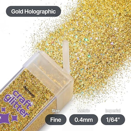 Craft Glitter Shaker Gold Holographic 110g Fine (4.6 Ounce)