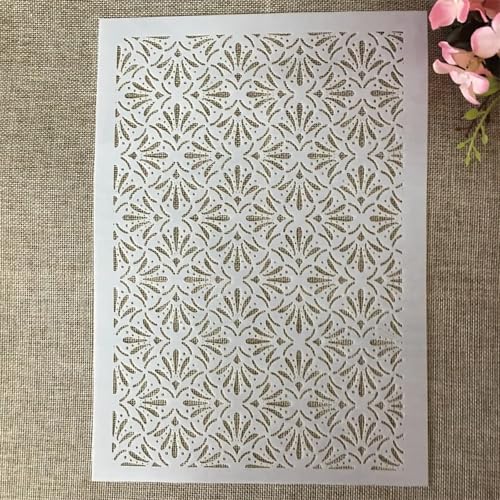 A4 Reusable Geometric Grass Texture Stencil for Painting