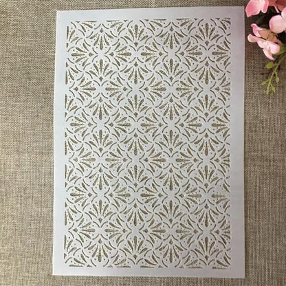 A4 Reusable Geometric Grass Texture Stencil for Painting